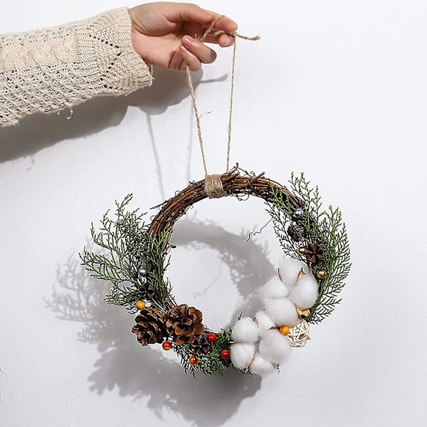 3 stycken Retro Julkrans Rattan Krans för DIY Kransar Vinranka Krans Julkrans för Halloween, Bröllopsfest Dekorationer