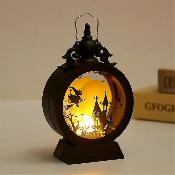 Halloween koristeellinen tyyli lamppu Retro pyöreä kannettava lamppu LED sähköinen kynttilä