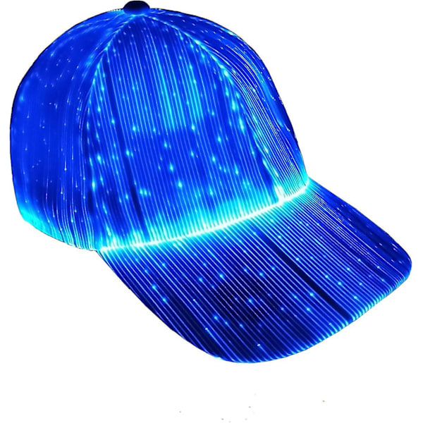 Fiberoptisk keps med LED-hatt med 7 färger lysande lysande EDC-basebollhattar USB-laddningsljus upp kepsar