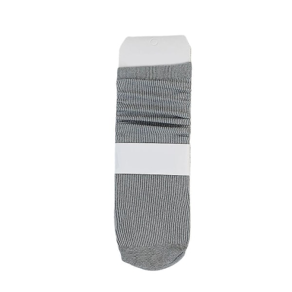 Tynne bomullsstrikkede kompatible med pustende sokker i solid farge (Celadon ask)
