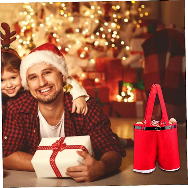 Jultomtebyxor Stil Väska Rödvinspåse Julbröllop Godispåse Julgåvor (liten)
