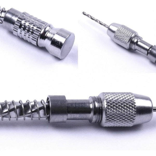 Mini-handborr Halvautomatisk Micro Twist Chuck Hobby Craft Jeweler Handverktyg med 20st 0,3-1,6 mm Twist Drill Bit Set