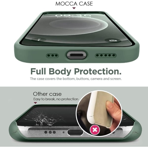 För iPhone Case med Ring Ställ - Flytande Silikon Phone case grön iPhone 13