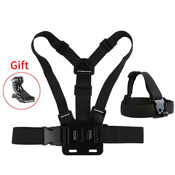 Skjut bröstrem huvudrem bältefäste för Gopro 10 9 8 7 Black Dji Osmo Xiaomi Yi 4k Sjcam Sj8 Pro Go Pro 10 9 8 7 tillbehör（Remset 2）