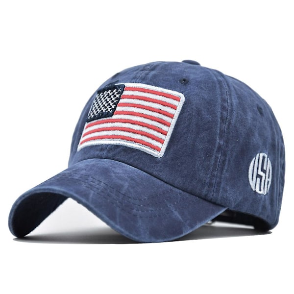 Amerikansk flag vasket baseball cap 3d broderi bogstav baseball cap mænd og kvinder usa amerikansk retro cap