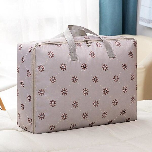 Vattentät Oxford-tyg Quilt Förvaringsväska Quilt Kläder Avslutande Förvaringsväska Tunga Kläder Blommig Förvaringsbagageväska 70CM