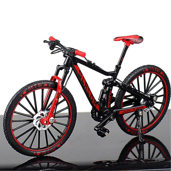 Minimetallinen polkupyörävaaka 1:10 malli pöytätietokonesimulaatio Mtb-koriste Finger maastopyörälelut (punainen)