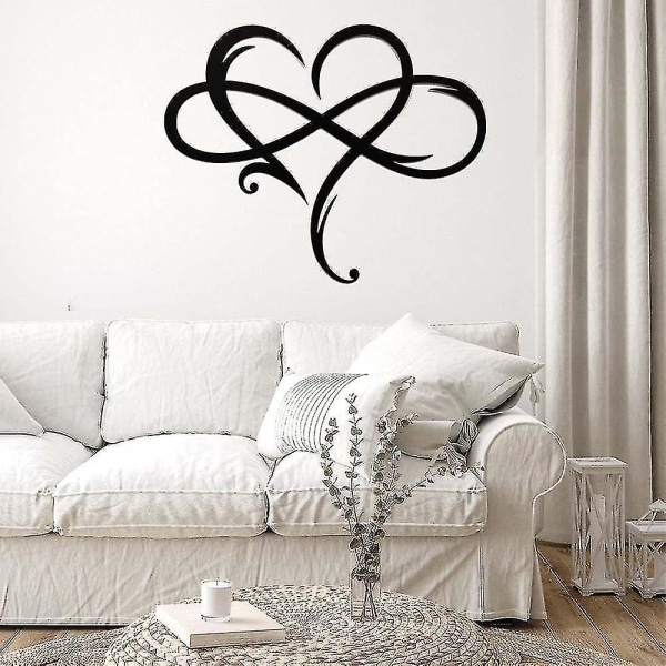 Dekor Love Sign Plaque Art Home Office Decor Infinity Heart Metal Vægdekoration