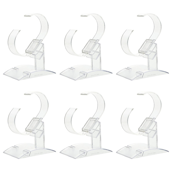 6 st Klar Smyckestativ Armband Display Stativ Akryl Urhållare Smyckestativ Armband Cuff Display Stativ Bangle Cuff Hållare