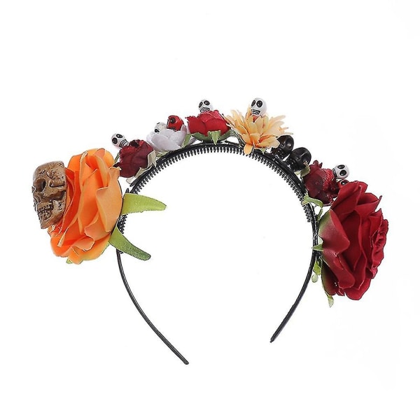 Halloween Hårbøjle Rose Kranium Pandebånd Blomst Skull Hovedbeklædning Carnival Rekvisitter
