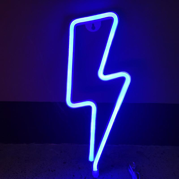 Blixt neon skyltlampa med bas sovrum LED-belysning (blå)
