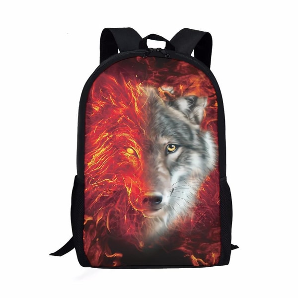 Wolf Backpacks Bookbag Casual Travel Shoulder Bag Animal Daypack for Unisex