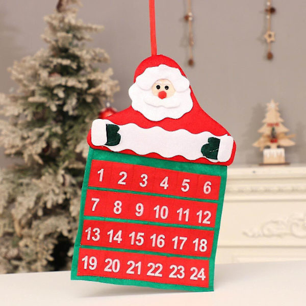 Julkalender i Sammet med Tomte - Väggkalender Julkalender Juldekoration