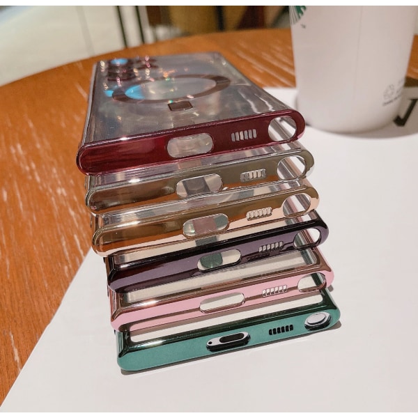 För Samsung phone case- genomskinlig magnetsug grön Samsung S22