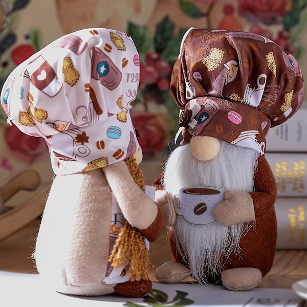 Kockhatt Kaffekopp Dockor Rekvisita Söta Dvärgar Stående Dockor Dekorativa Ornament (manlig)