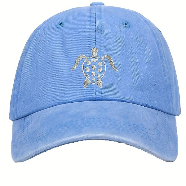 Cowboy baseballcaps Flying Turtle personlig retro vasket toppet cap (denimblå)