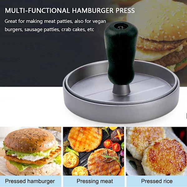 Hamburgarepress, Burger Patty Maker, Icke-klibbig Burger Press Patty Maker Formring Med 100 Pattypapper, Aluminium Hamburgarepatties Maker För Kött Veg