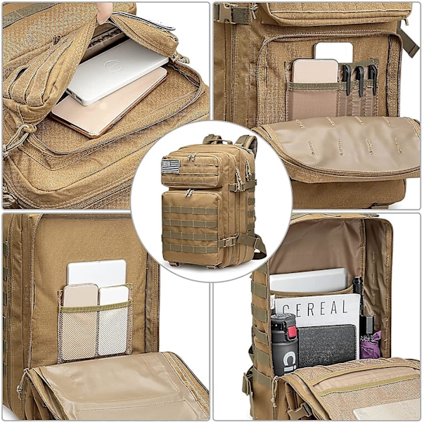 40L Militär Taktisk Ryggsäck Stor Armé Assault Pack Molle Axelväska Ryggan Dagsväska För Utomhus Vandring Camping Trekking Jakt