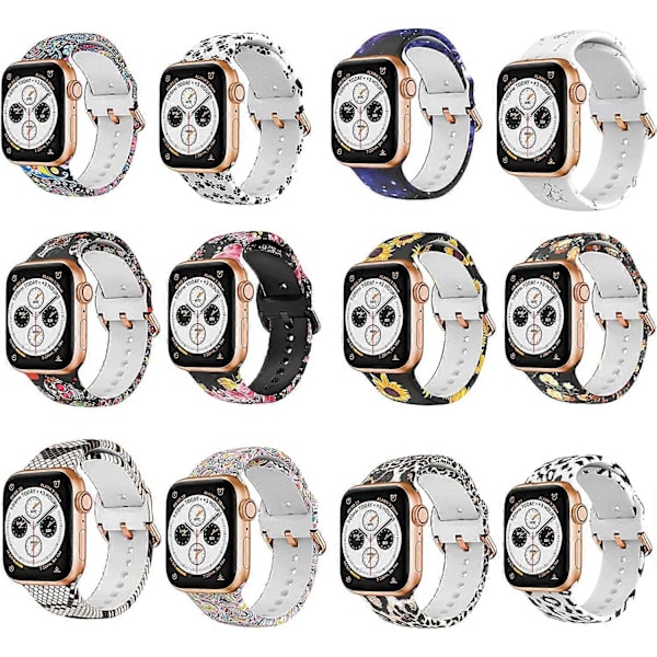 Smal och Stilig Klockarmband Kompatibel med Apple Watch 40mm 38mm, Vild Ormhudsmönster Mjuk Silikon Ersättningsrem för iWatch Armband Se