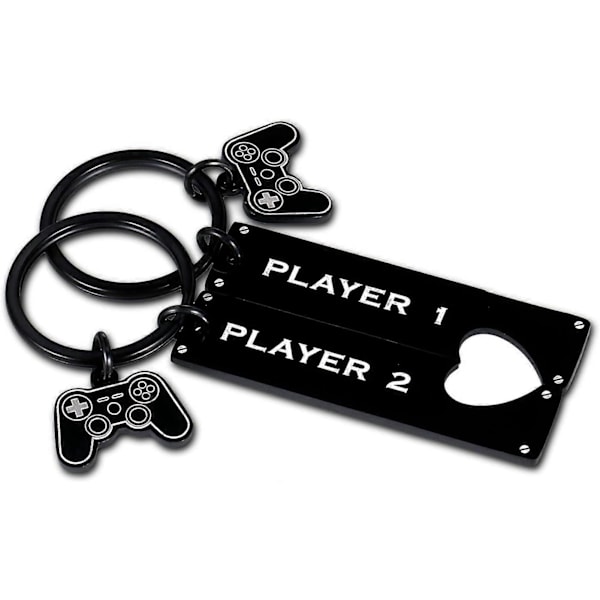 Roliga Pojkvännspresenter från Flickvän - Spelare 1 Spelare 2 Matchande Nyckelring för Gamer Pojkvän Par Nyckelring till Min Man Make Förlovade Present från