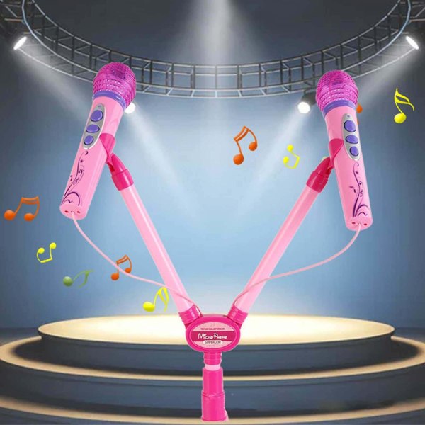 Mikrofonstativ til børn karaokemaskine (Pink)