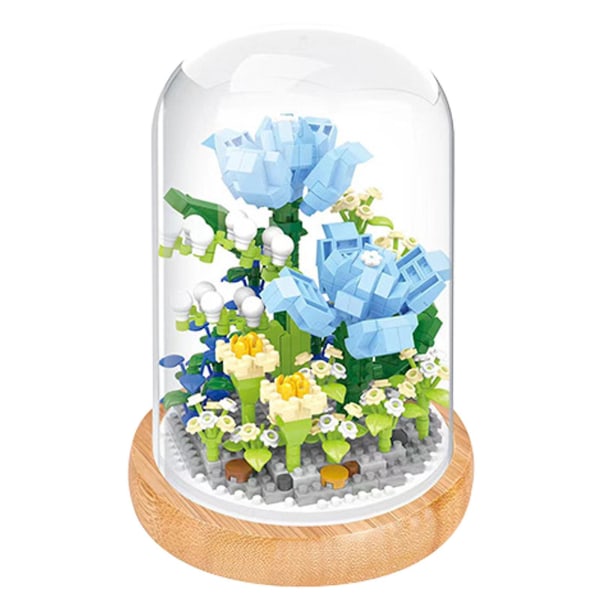 Rakennuspalikka Flower Blosics -lelu Rakennuspalikka Tee itse tytölle lahja Luova kestävä säilytyskukkia lasten lelupalapeli (valkoinen lilja)
