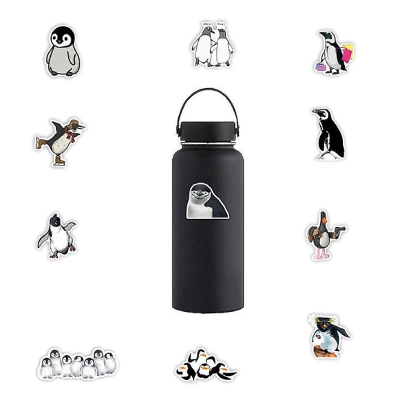 50 kpl pingviinitarrat vesipullolle kannettavalle rullalaudalle matkalaukkulle kitaralle autolle moottoripyörälle vinyylille vedenpitävä pingviinitarrapaketti, joka sopii teini-ikäisille