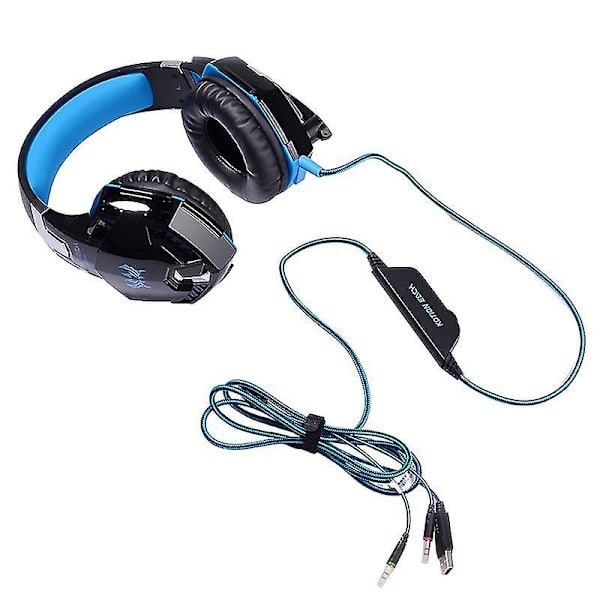Gaming-headset med brusreducering, dynamisk sensorisk, Hi-Fi-hörlurar, mjukt minnesskum, LED RGB-ljus för PC, bärbar dator, Mac50mm Spe