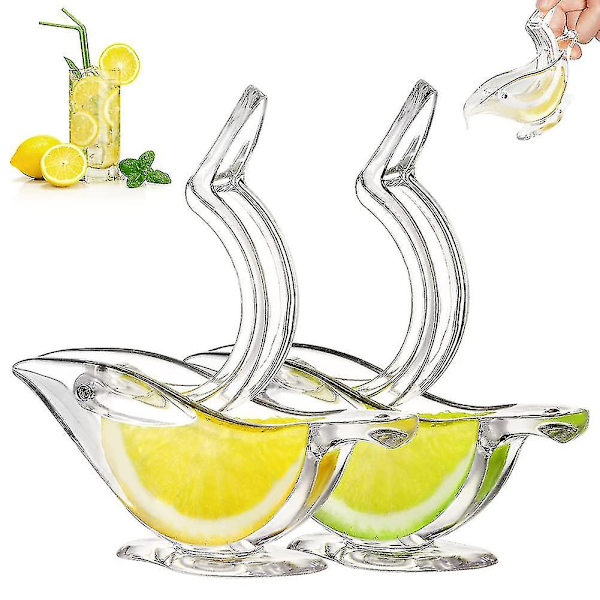 Deluxe Design Individuel Citronpresser, Citronpresser Manuel Håndpresser Akryl Bordservice Transparent Serveringsservice (2 stk. Hvid)