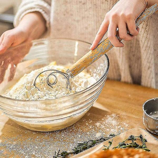 Danska degvispar brödblandare, 3 st rostfritt stål holländsk visp för kaka dessert bröd pizza pasta