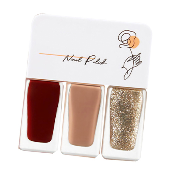 Halloween Party T02 - 3-pack Vattenbaserat Nagellack Set, Snabbtorkande och Lätt att Dra Av, Perfekt för Dejting