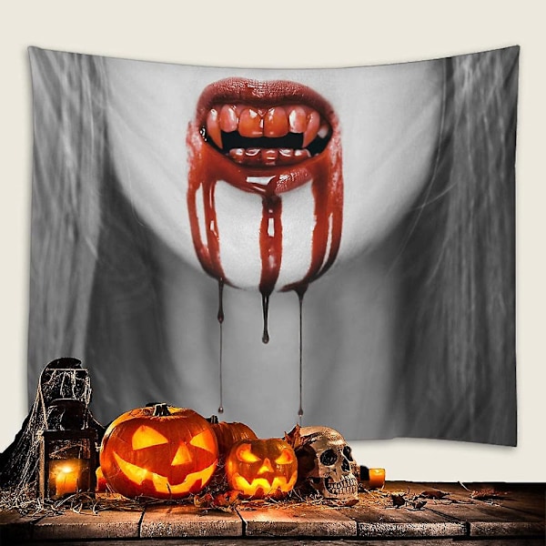 Superläskig Vampyr Halloween-Väggbonad Dekoration Tyg Skräck Skräck Mönster Halloween Väggbonad Väggbonad Bakgrundstyg Halloween Party Dekoration