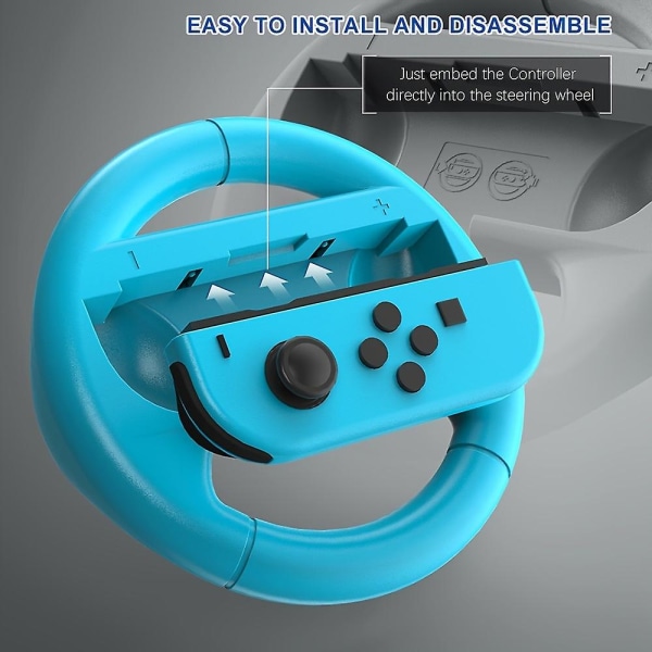 2 stk Switch Racing-rat til Nintendo Switch Joy-con Controller Håndtag til Nitendo Switch Games Abs Materiale（2 hvid）