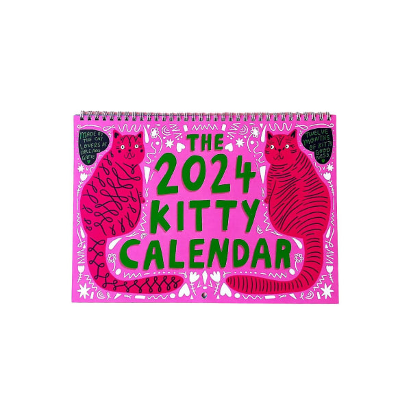 2024 Kitty-kalender | 2024 Veggkalender | Kattekalender | 2024 Veggplanlegger av Able And Game