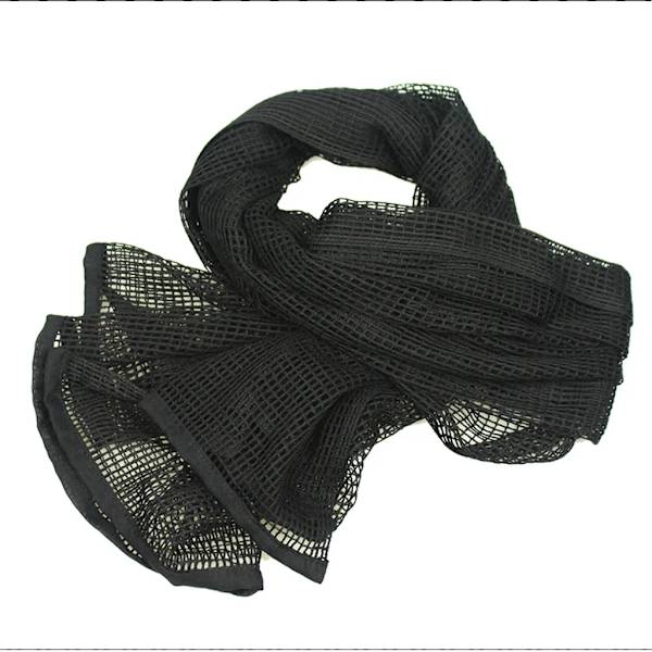 Nät Scarf Camo Scarf för sport, krigsspel, fritid och andra utomhusaktiviteter, kamouflagenät Scarf, kamouflagescarf, kamouflage, (svart)