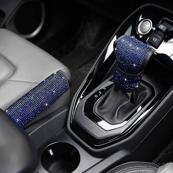 Mjuka sammetssätesbältes axelskydd med Bling Rhinestones Bil Bling Sätesbältesöverdrag för kvinnor, Crystal Handbromsskydd, Bling Ring Set 4 Pack Set Un