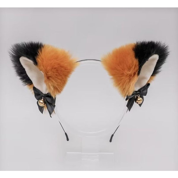 Animal Fox Cat Hund Öron Pannband med klockor rosetter Halloween Cosplay Headpiece-2st