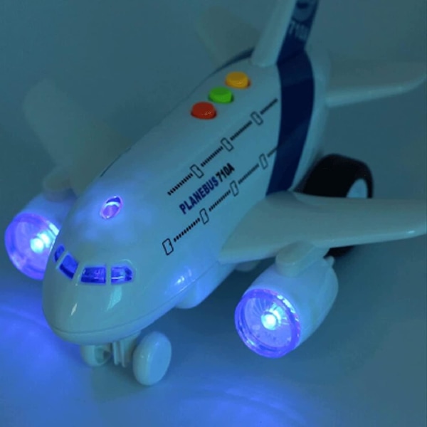 Flygplansleksaker för småbarn, friktionsdriven leksaksflygplan för barn, 1:200 skala flygplan med blinkande ljus och ljud för pojkar och flickor, leksaksfordon