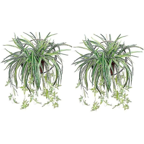 Kunstig Chlorophytum Kunstig Ivy Hængende Realistisk Grønne Blade Vægophæng Til Hjemmehave Kontor Veranda Bryllupsindretning