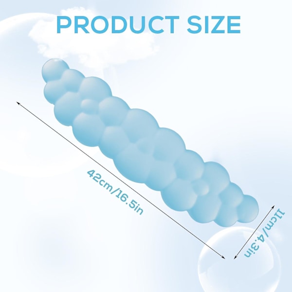 Tangentbordsmoln Handledsstöd, Mjukt Bekvämt Sött Tangentbords handledsstöd Halkfritt Ergonomiskt Stöd Moln Skrivbord Handledsstöd & Memory Foam (blå)