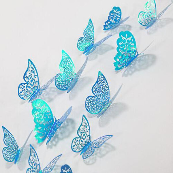 GHYT 36pc 3D Butterfly Veggklistremerker Dekaler Hjem Baderomsdekor DIY