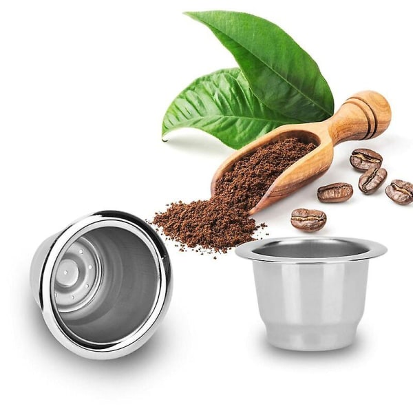 Gjenbrukbare espressokapsler kaffekapsler, Nespresso etterfyllbare rustfritt stål etterfyllbare kaffekapsler kompatible Nespresso kaffekapsler Compat