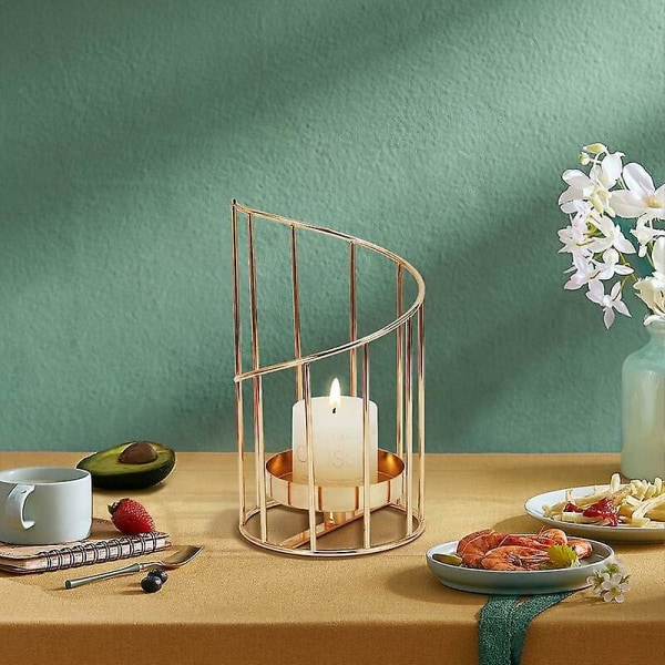 Kynttilänjalka kultainen kynttilänjalka pilari kynttilät teekynttiläpidike lasi luova muotoilu geometrisilla muodoilla, juhlasisustus yhteensopiva olohuone ta
