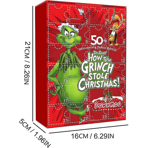 Jul 2022 24 dagars nedräkning adventskalender The Grinch Minifigurer Docka Leksaker Blind Box Presenter