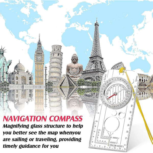 Navigationskompass Pojkspårare Kompass Orientering Kompass Lätt Vandringskompass Med Justerbar Deklination För Expedition Läsning Kartorientering