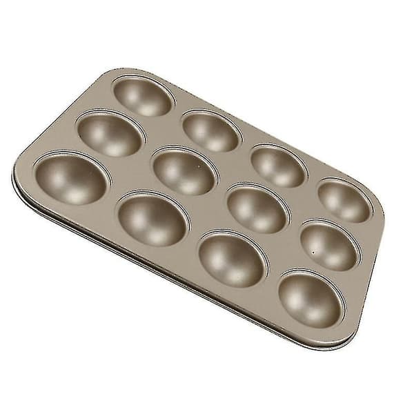 12 jämna koppar muffins bakform halvcirkelformad kakform non-stick beläggning muffinsform