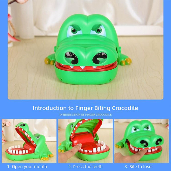 Krokodilletænder Legetøj Spil til børn, Alligator bidende finger Tandlæge spil Sjovt til fest og børn Game of Luck