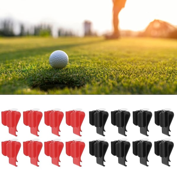 8 stk Golf Club Bag Clips On Putter Clamp Holder Organizer Black Putting Clips (rød)