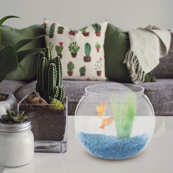 Liten krossäker Betta-fiskbehållare (2-pack) - Alipis genomskinlig plastskål för skrivbord, multifunktionellt akvarium, dricksvatten, godisförvaring, vas