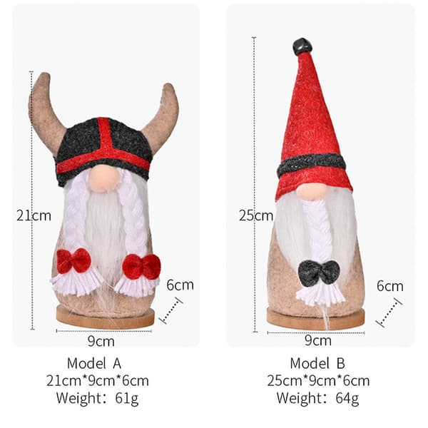 2-pack pirat Rudolph dekorativa dockor prydnader ansiktslös docka hornig dvärg